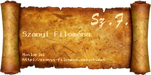 Szanyi Filoména névjegykártya